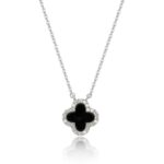 BLACK CLOVER NECKLACE WITH ZIRCONIA
