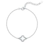 WHITE CLOVER BRACELET WITH ZIRCONIA